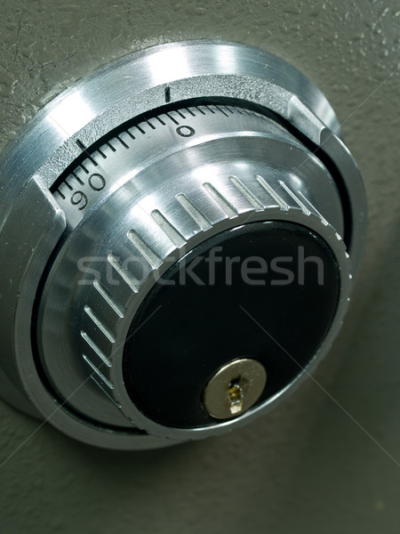 Closeup of a Safe Vault Combination Spinner - Gray Toned Stock photo © Frankljr