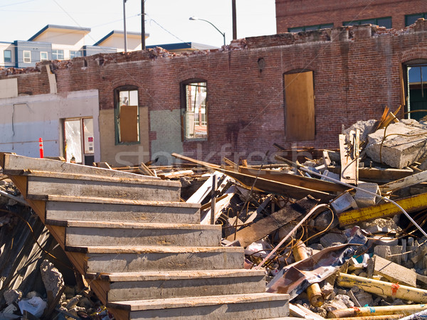 Stockfoto: Sloop · plaats · baksteen · muur · beton