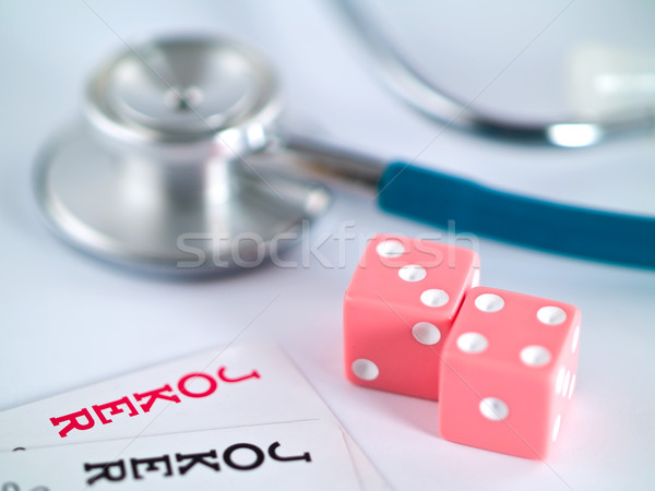 Viccelődés egészség kocka sztetoszkóp orvosi gyógyszer Stock fotó © Frankljr