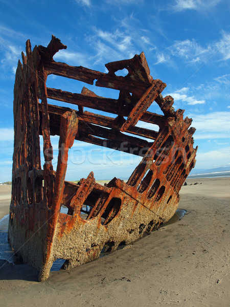 Enferrujado navio praia Oregon costa Foto stock © Frankljr