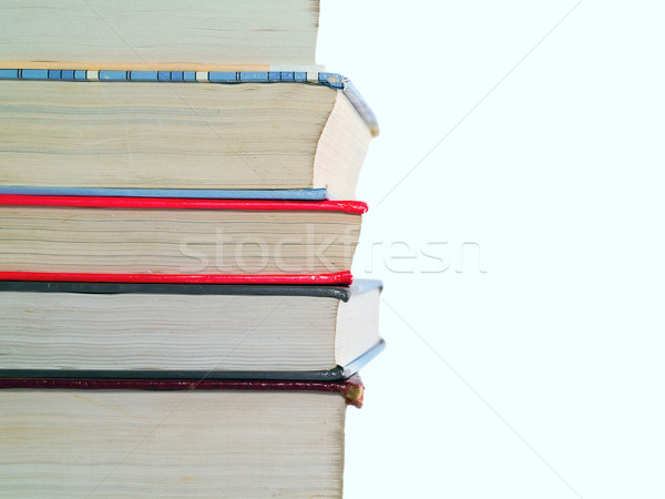 Alten Lehrbücher gestapelt Hintergrund blau College Stock foto © Frankljr