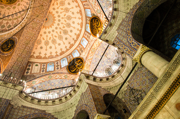 Stock fotó: Mecset · Isztambul · Törökország · bent · kilátás · káprázatos