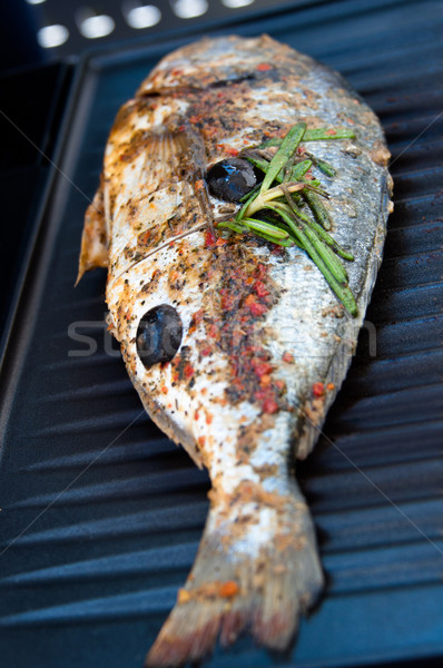 Stock photo: Gilthead Seabream on BBQ