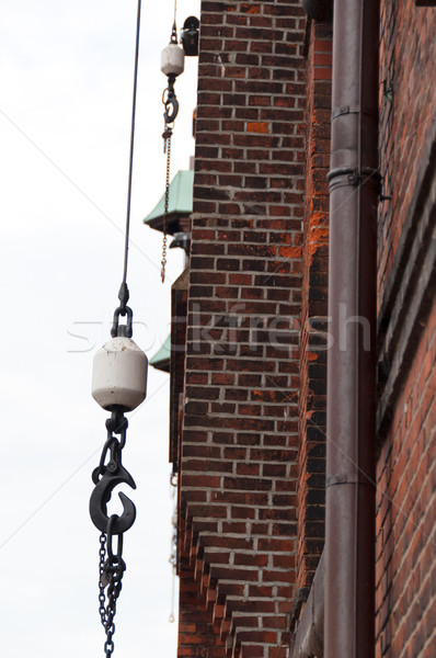 Hambourg grue crochet vieux rouge entrepôt [[stock_photo]] © franky242