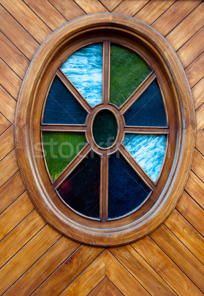 Kleurrijk venster houten deur Spanje Stockfoto © franky242