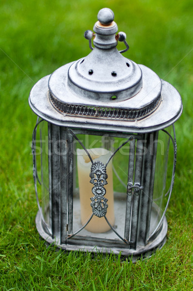 Lanterne décoré lumineuses bougie à l'intérieur verre [[stock_photo]] © franky242