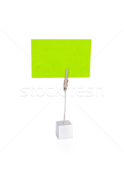 Stock photo: Blank business card in holder on white