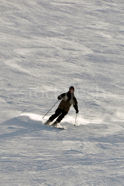 Skieur poudre neige âge moyen casque [[stock_photo]] © franky242