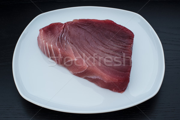 Groß frischen Thunfisch Steak weiß Stock foto © franky242