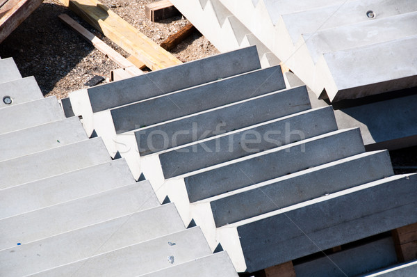 Baustoffe konkrete Treppe Holz Eisen Materialien Stock foto © franky242