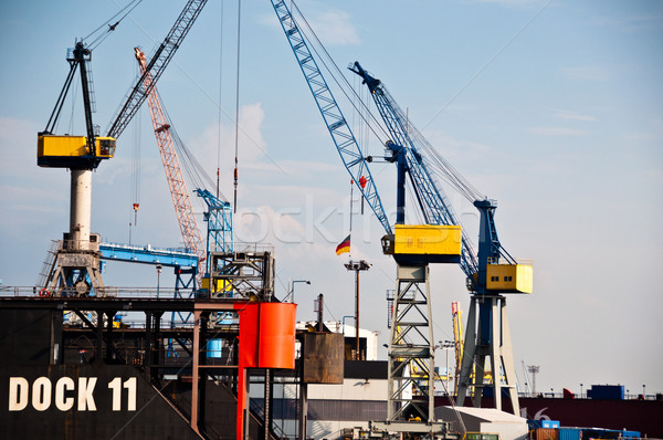 Massive Dry-Dock in Hamburg Harbor, Germany Stock photo © franky242