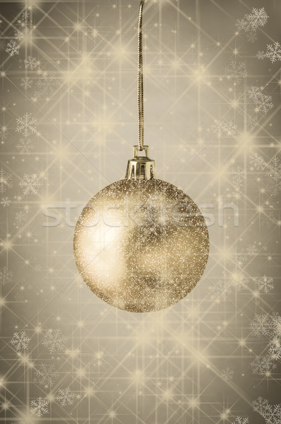 Sparkling Gold Christmas Bauble with Stars Stock photo © frannyanne