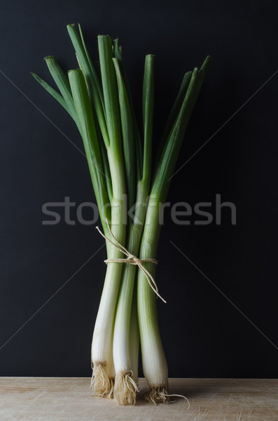 Tied Bunch of Spring Onions Stock photo © frannyanne