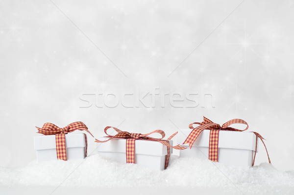 Stock foto: Weiß · Weihnachten · Schnee · bokeh · Auge