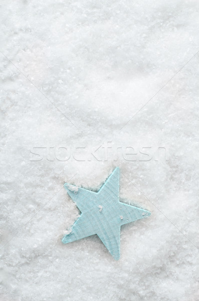 Foto stock: Pálido · azul · estrela · branco · neve · natal