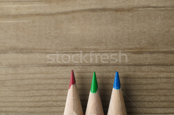 Row of Pencils in Red, Green and Blue Stock photo © frannyanne