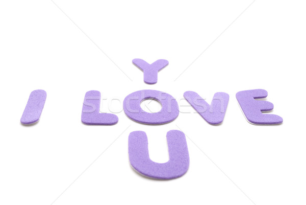 Stock foto: Liebe · Worte · heraus · mauve · lila · Schaum