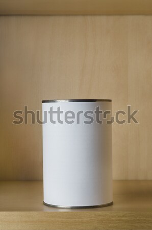 One Tin with Blank Label on Shelf Stock photo © frannyanne