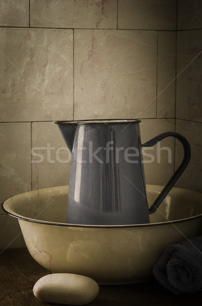 Vintage Wash Basin and Jug Stock photo © frannyanne
