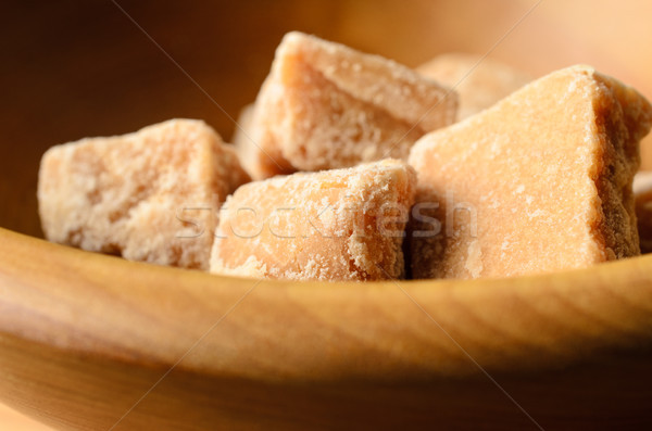 Fudge Pieces in Wooden Bowl Close Up Stock photo © frannyanne