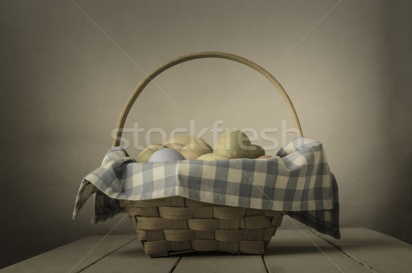 Easter Egg Basket - Vintage Style Stock photo © frannyanne