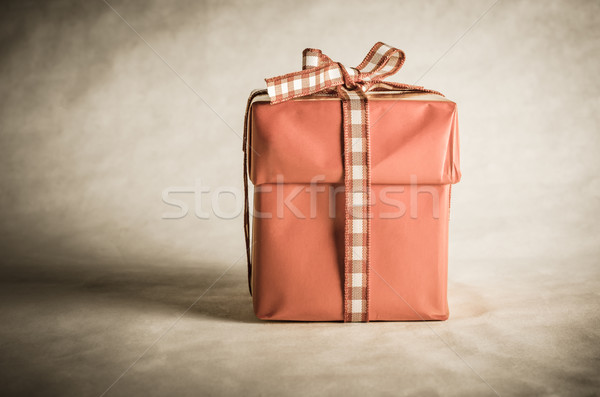 Single Gift Box Tied with Bow Stock photo © frannyanne