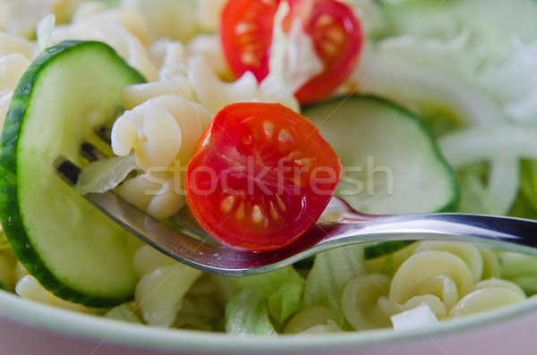Pasta and Salad Close Up Stock photo © frannyanne