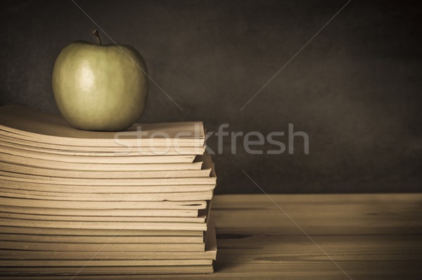 Teacher's Desk - Apple on Books Stock photo © frannyanne