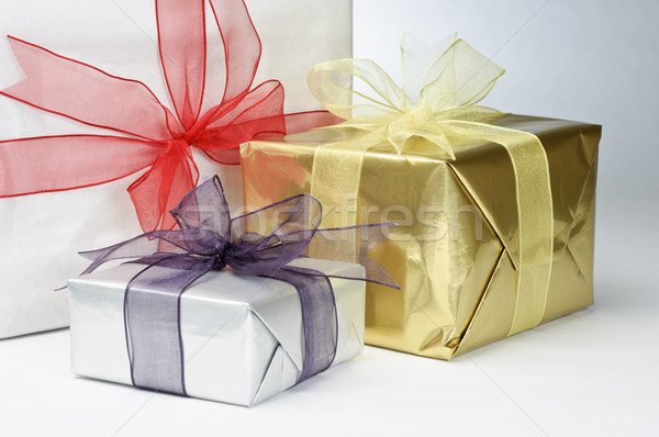 Gifts Wrapped with Ribbon Bows Stock photo © frannyanne