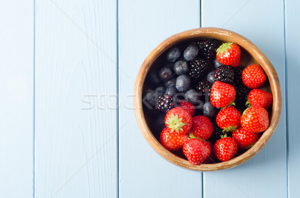 Summer Fruit Bowl Overhead Stock photo © frannyanne