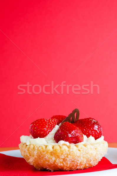 Strawberry and cream Cake Stock photo © frannyanne