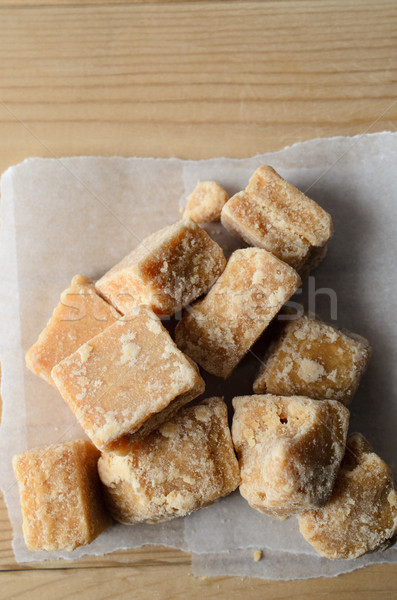Fudge Pieces From Above on Parchment and Wood Stock photo © frannyanne