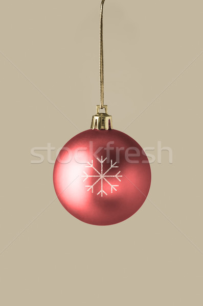 Red Bauble with Glittery Snowflake Stock photo © frannyanne