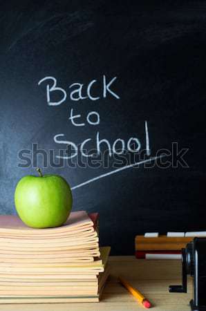 Teacher's Desk and Chalkboard Stock photo © frannyanne