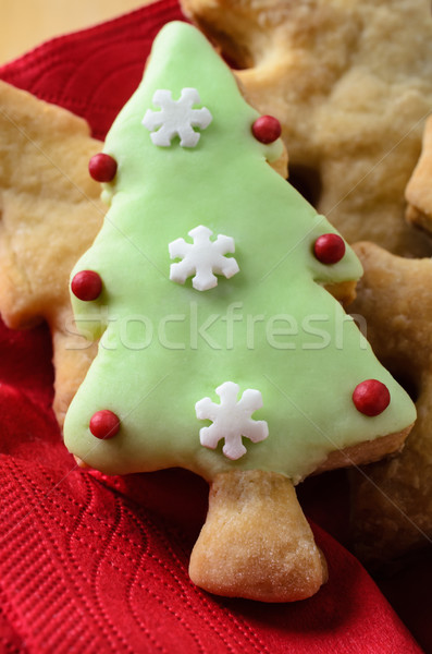 Christmas Shaped Decorated Biscuits Served on Plate  Stock photo © frannyanne