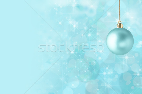 Foto stock: Navidad · chuchería · bokeh · pálido · turquesa