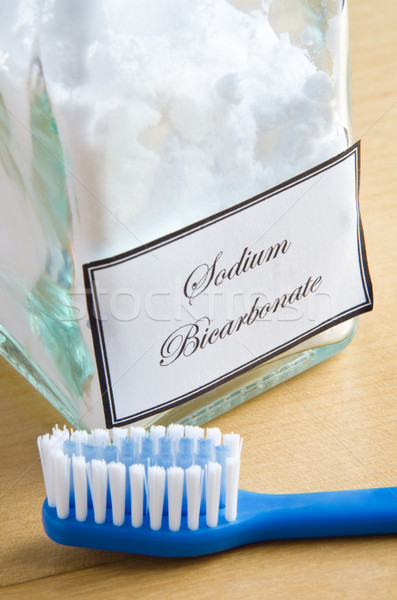 Stock photo: Toothbrush and Sodium Bicarbonate