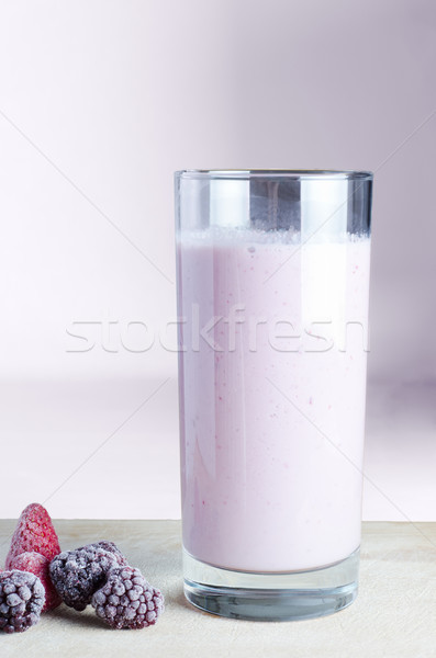 Pink Smoothie with Fruit Stock photo © frannyanne