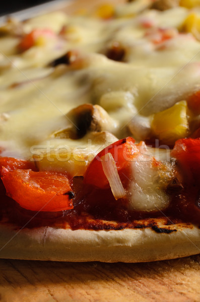 Vegetable and Cheese Pizza Close Up Stock photo © frannyanne