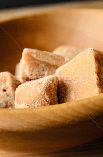 Fudge Pieces in Light Wood Bowl Close Up Stock photo © frannyanne