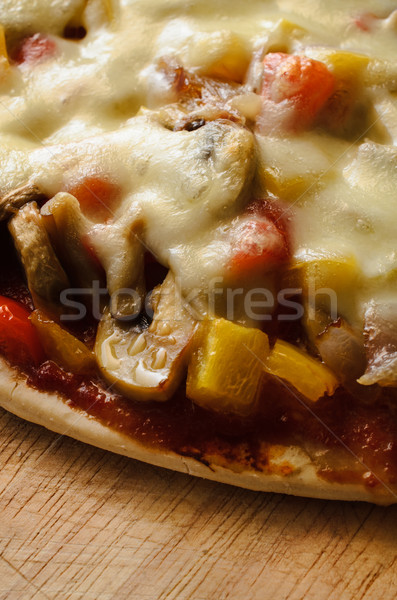 Juicy Vegetarian Pizza Close Up Stock photo © frannyanne