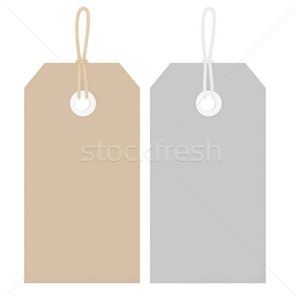 Price Tags with String - Buff and Grey Stock photo © frannyanne