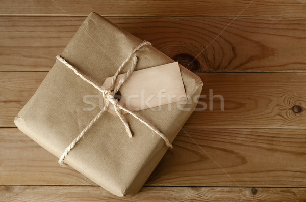 String Tied Parcel with Label Stock photo © frannyanne