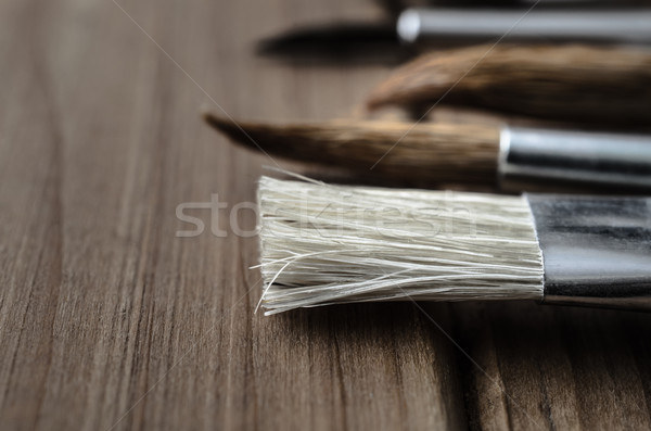 Artist Paintbrushes Side View Stock photo © frannyanne