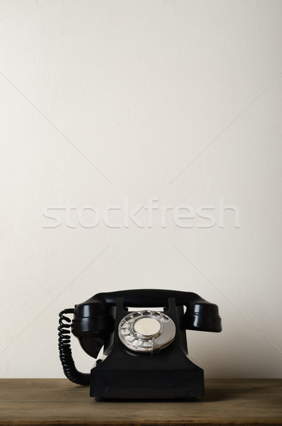 Preto 1940 telefone madeira vintage Foto stock © frannyanne