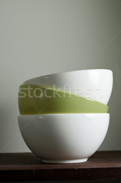 Stacked Bowls on Shelf Stock photo © frannyanne