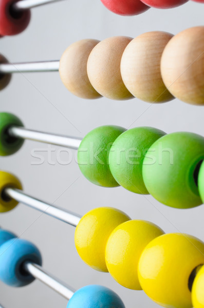 Abacus Beads Angled Close Up Stock photo © frannyanne