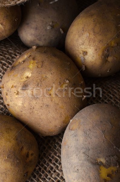 Potatoes in Hessian Sack from Above Stock photo © frannyanne
