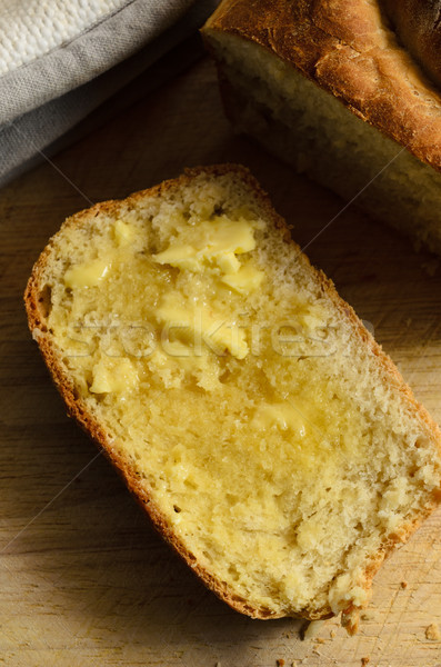 Bread Slice Spread with Melting Butter From Above Stock photo © frannyanne