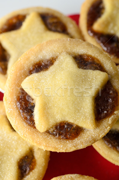 Csillag piték tányér közelkép boglya karácsony Stock fotó © frannyanne